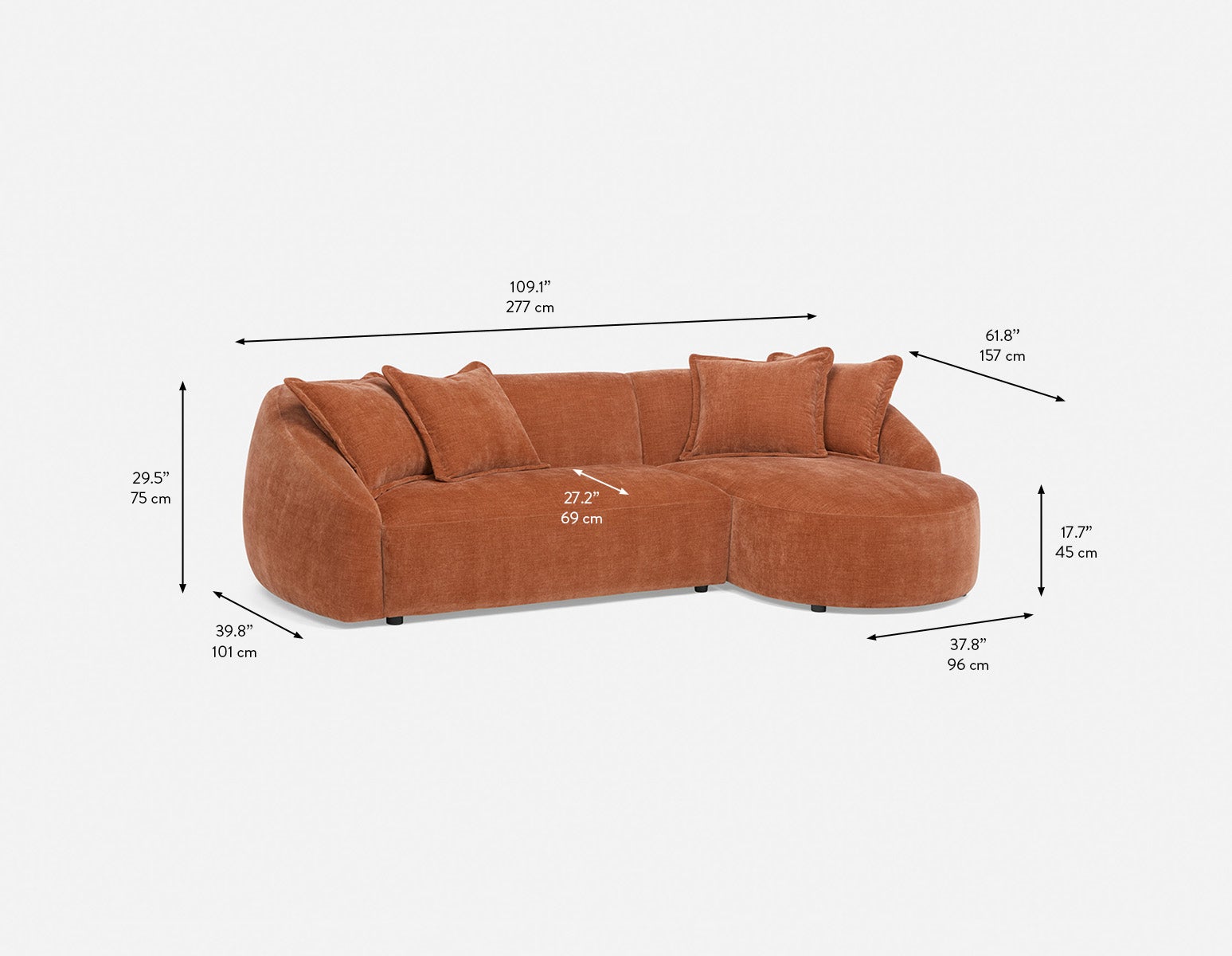 DOYER modern right-facing sectional sofa undefined