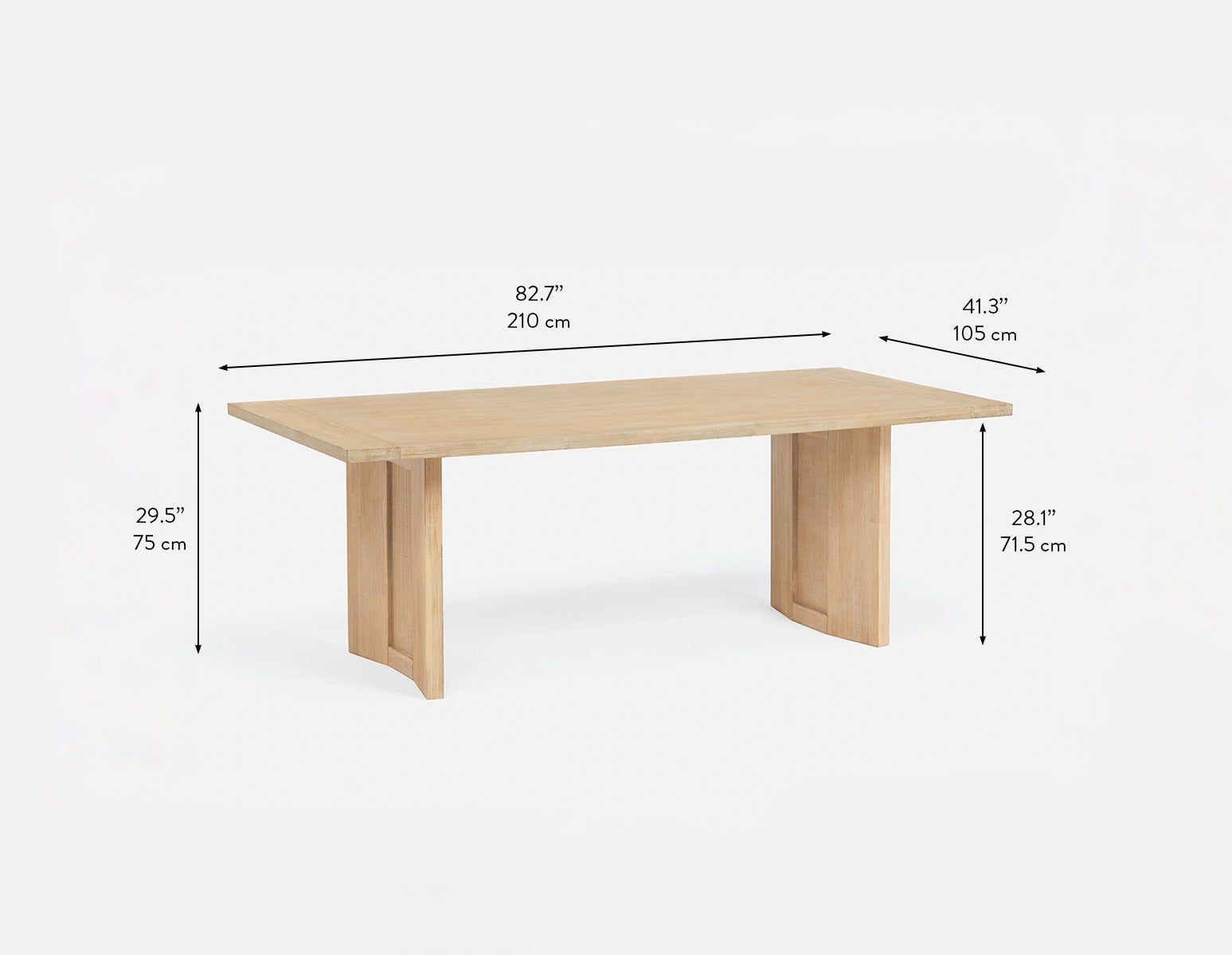 GILLIS table à manger en acacia campagnard moderne 210 cm undefined