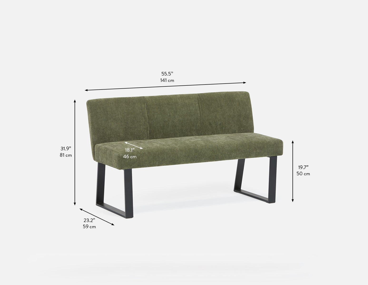 JASON industrial-modern dining bench with backrest undefined