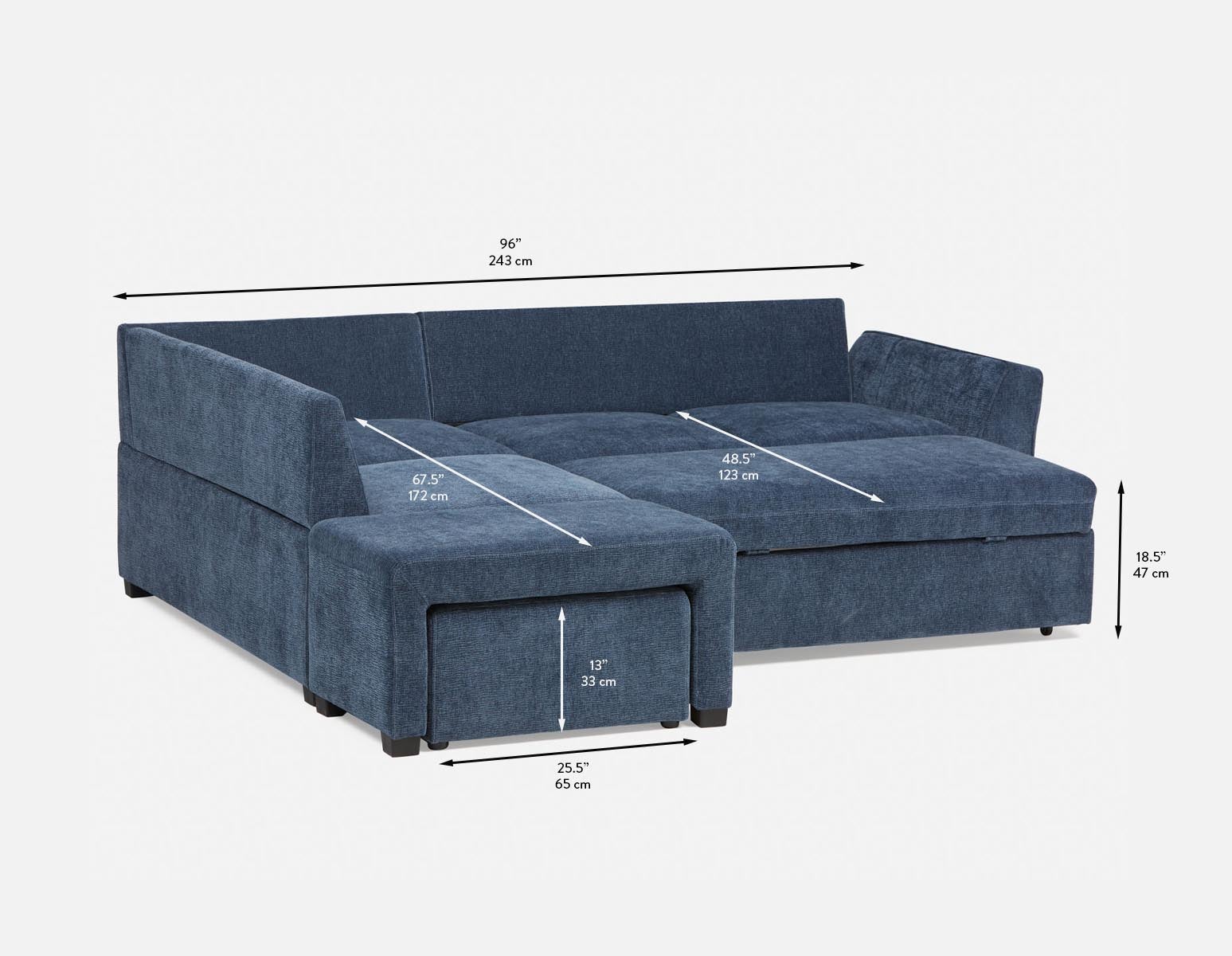 MINNESOTA left-facing sectional sofa-bed with storage undefined