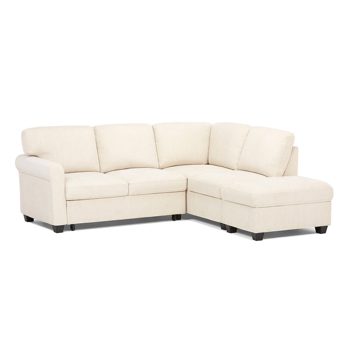 DELPHINE traditional right-facing sectional sofa-bed with storage undefined