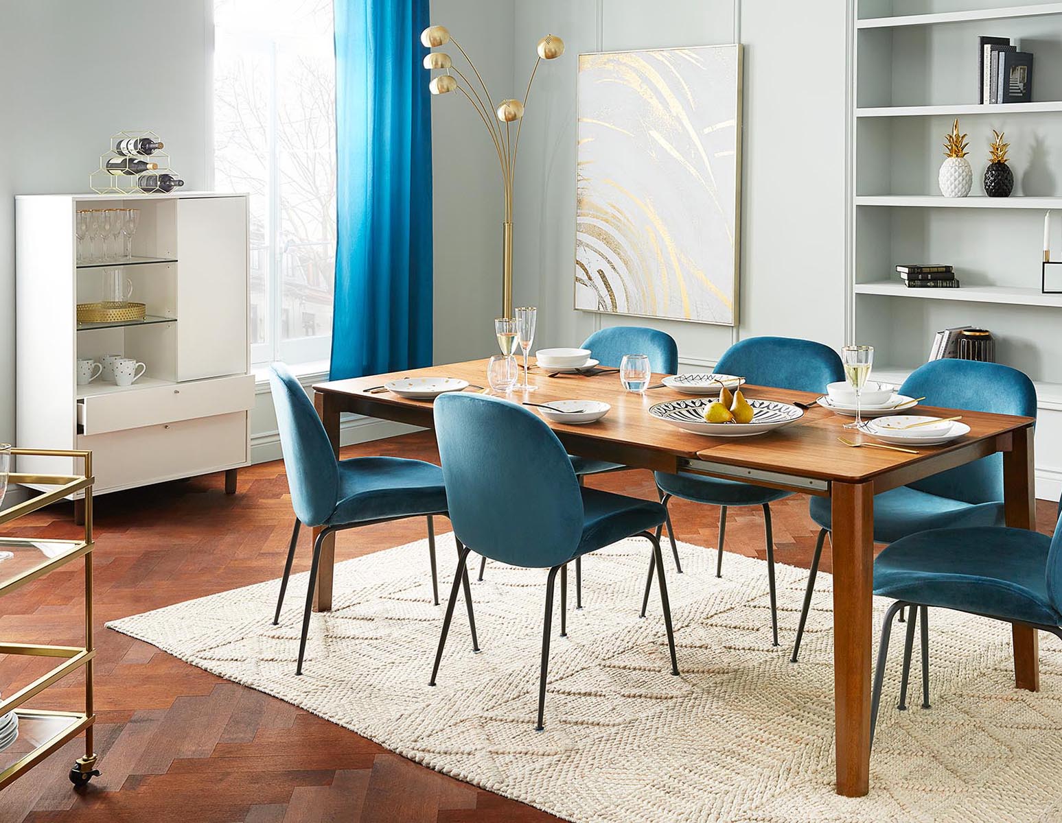 JUDITH contemporary velvet dining chair undefined