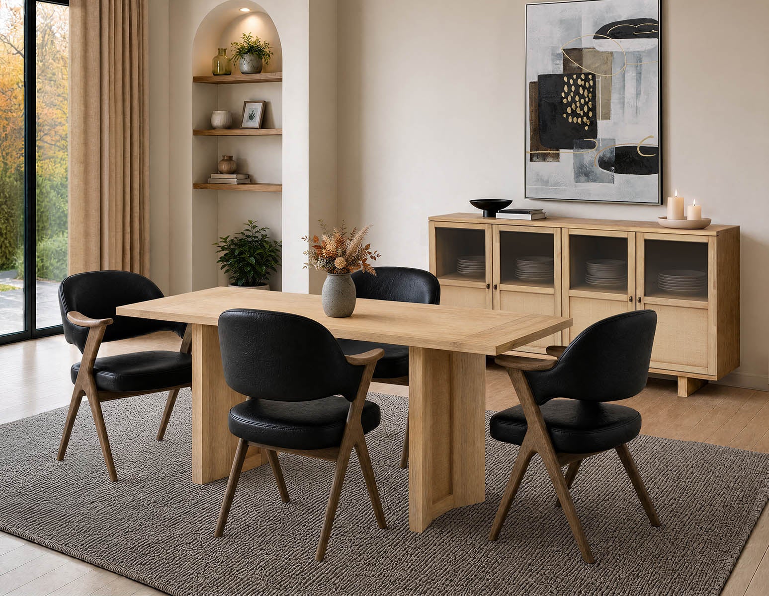 GILLIS modern farmhouse 2-folding doors sideboard undefined