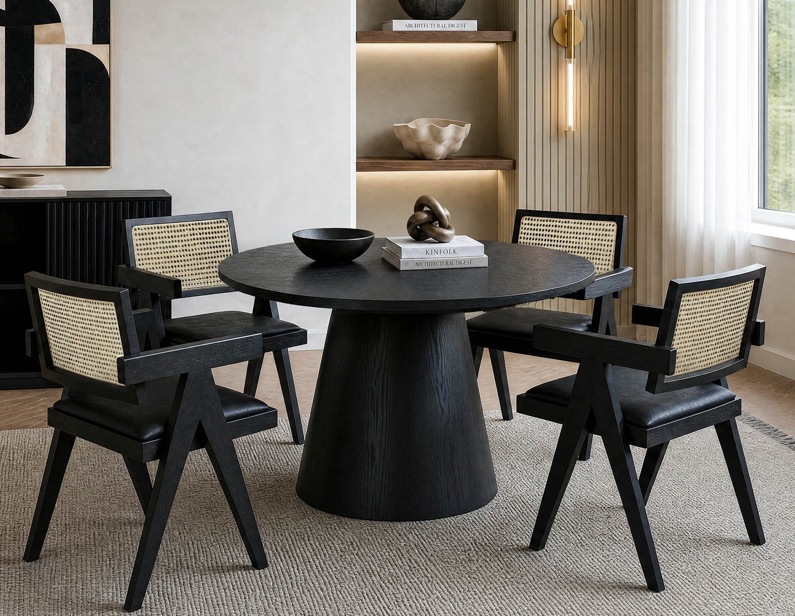 SORENO extendable round dining table 120 to 160 cm undefined