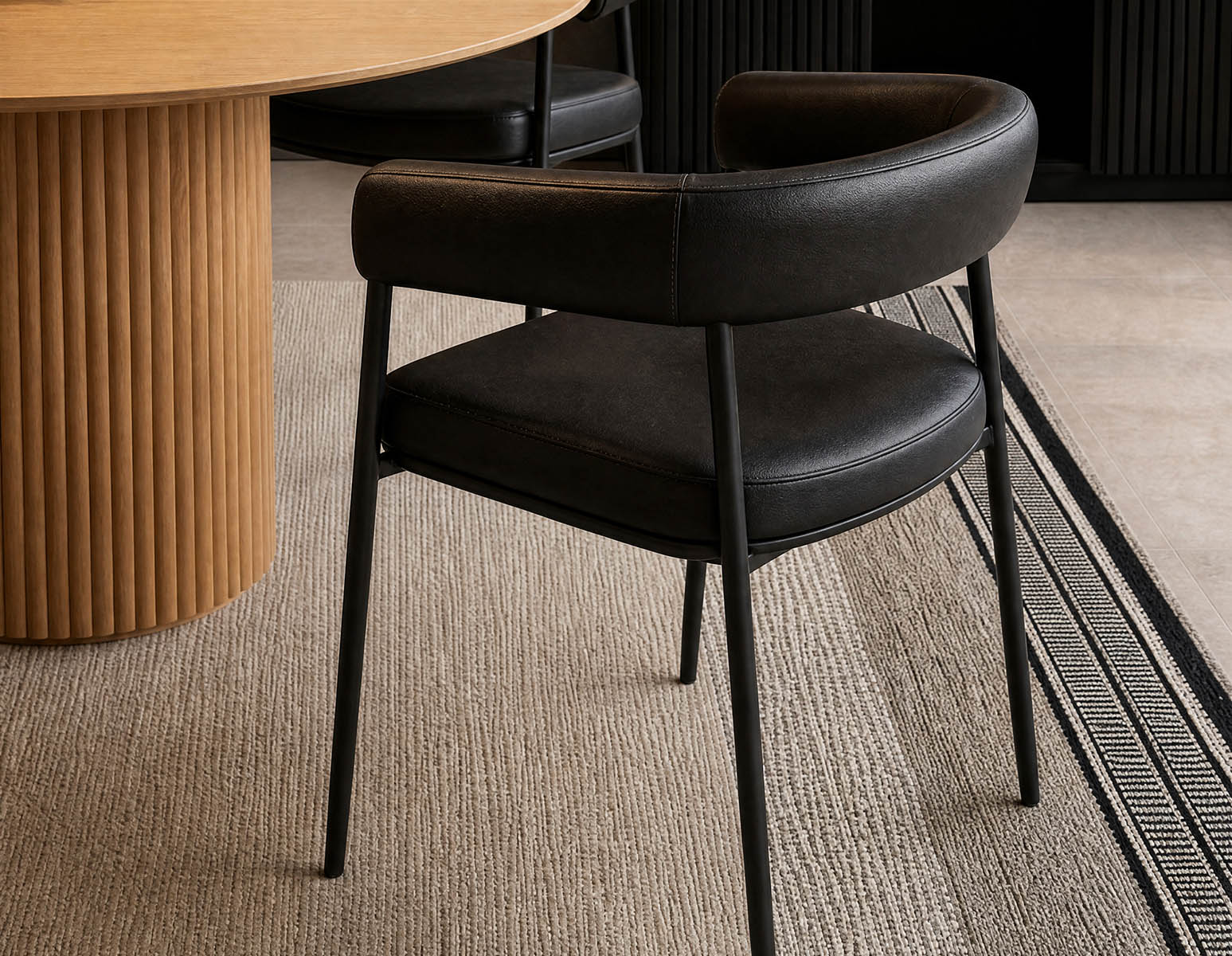 TAURO leatherette chair, brushed frame undefined