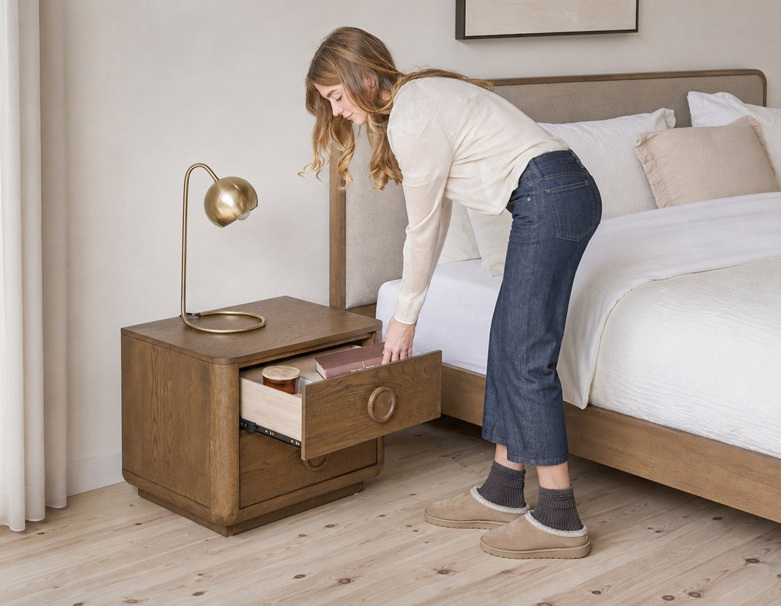 TAVEN rustic modern nightstand undefined