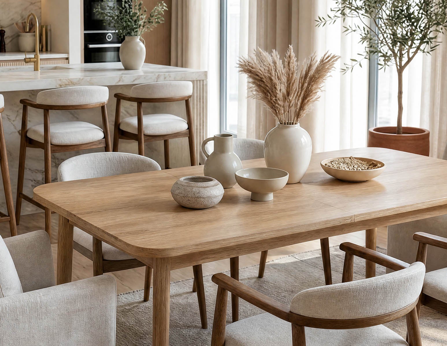 DALTON rustic farmhouse extendable acacia wood dining table 180cm undefined