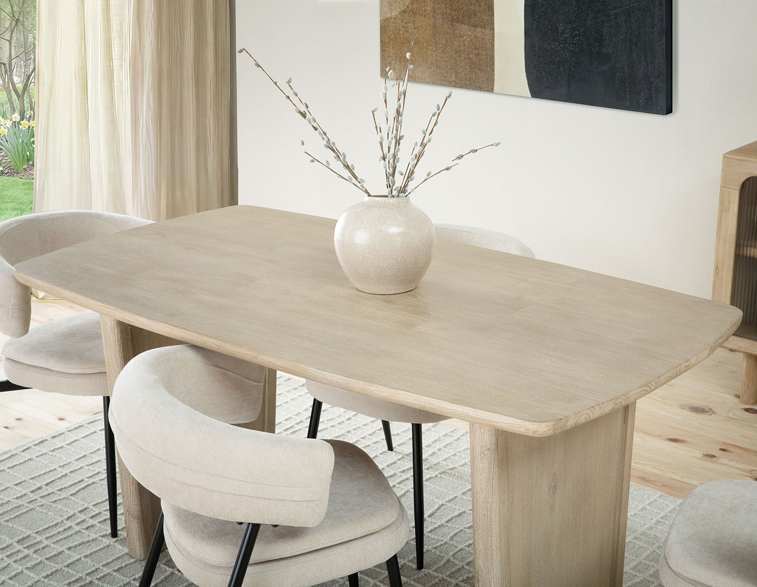 SAHARA solid acacia wood dining table 160 cm undefined
