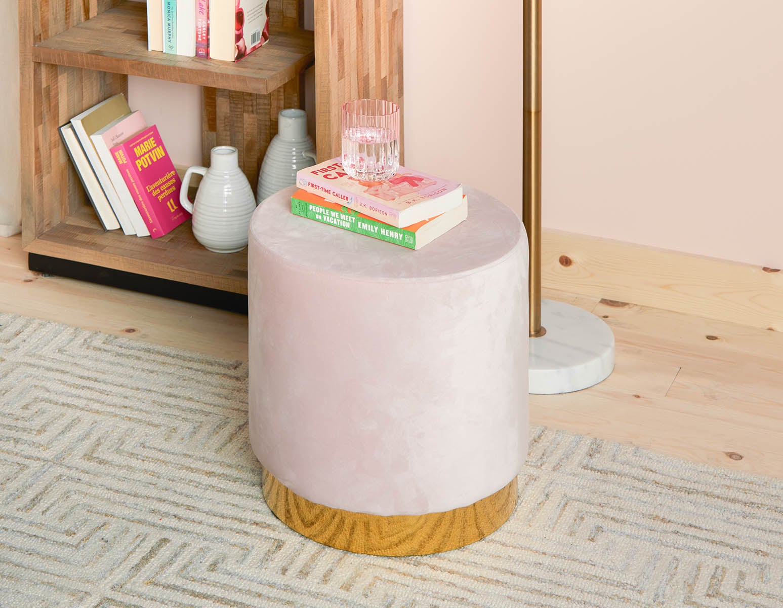 KEIRA velvet ottoman undefined