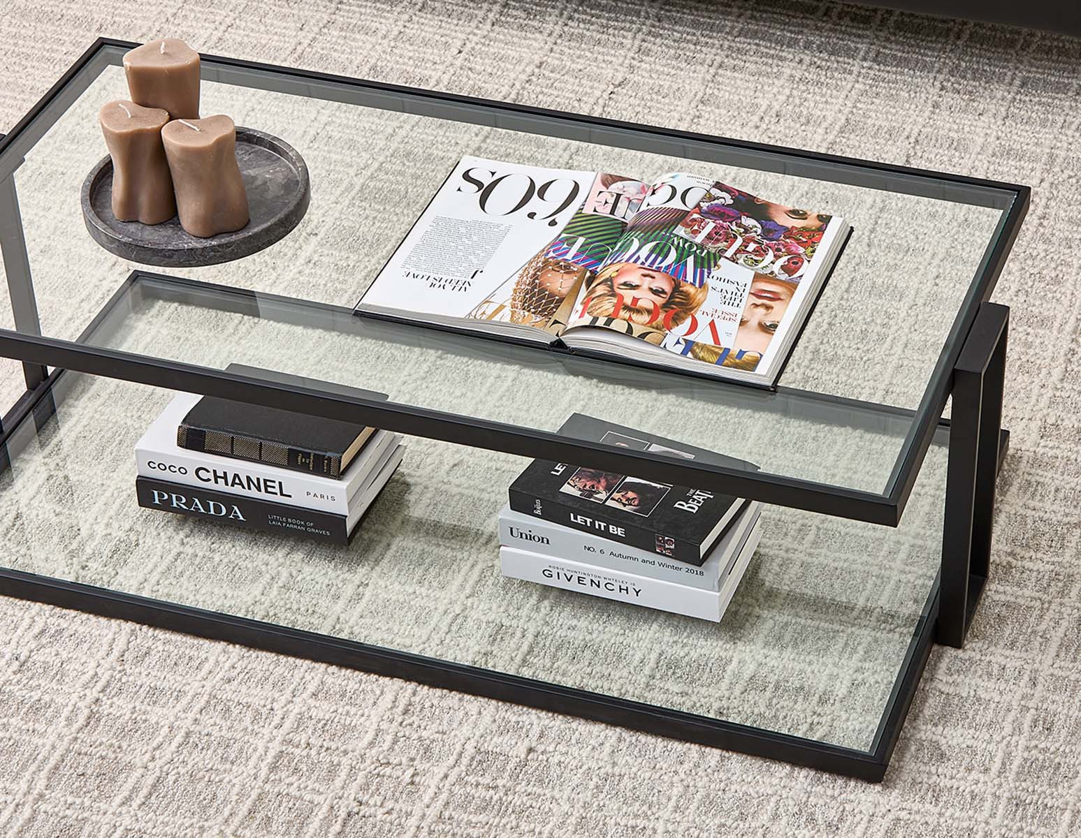 AGLAYA table basse en fer avec verre trempé undefined