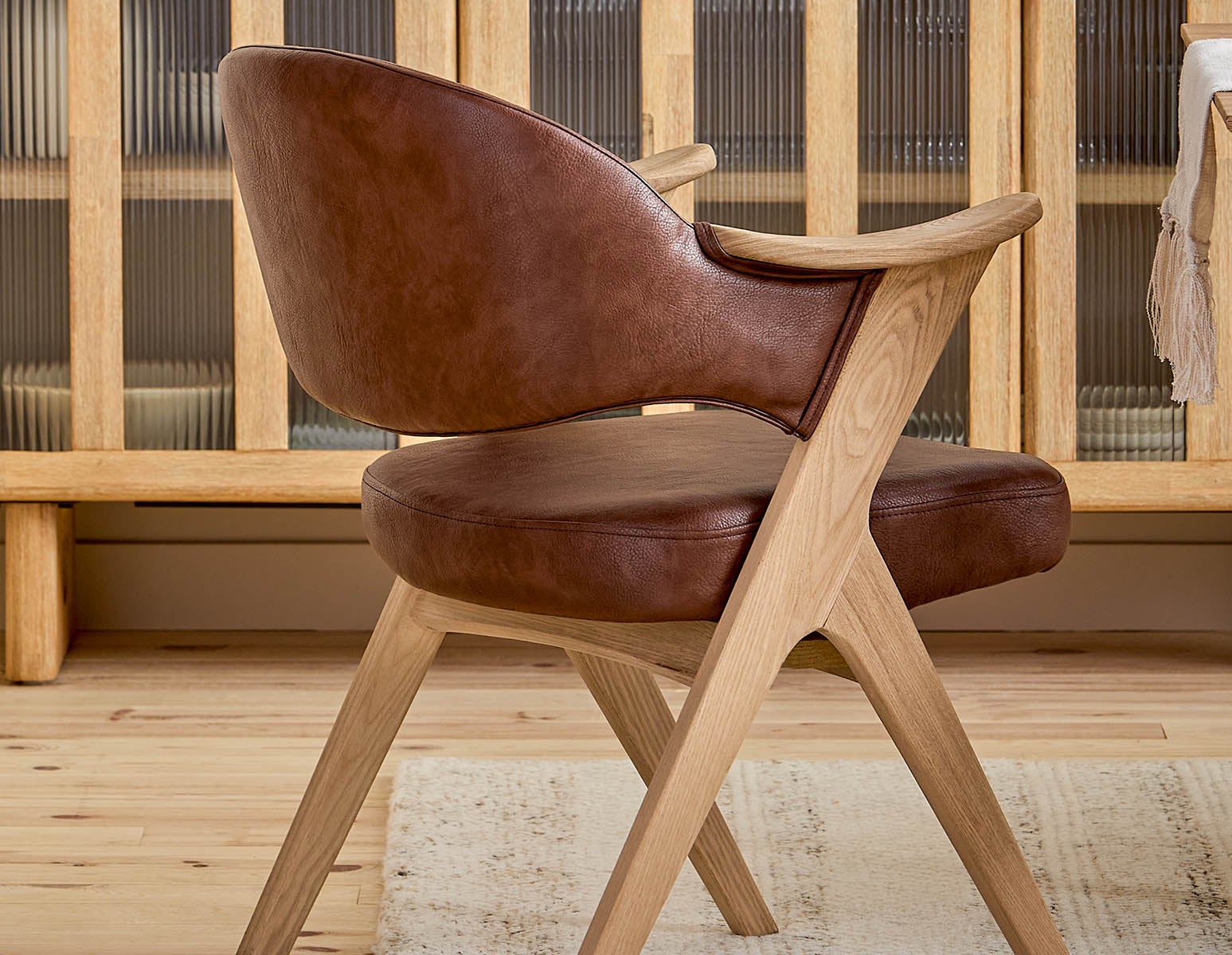 LORENA ash wood dining armchair undefined