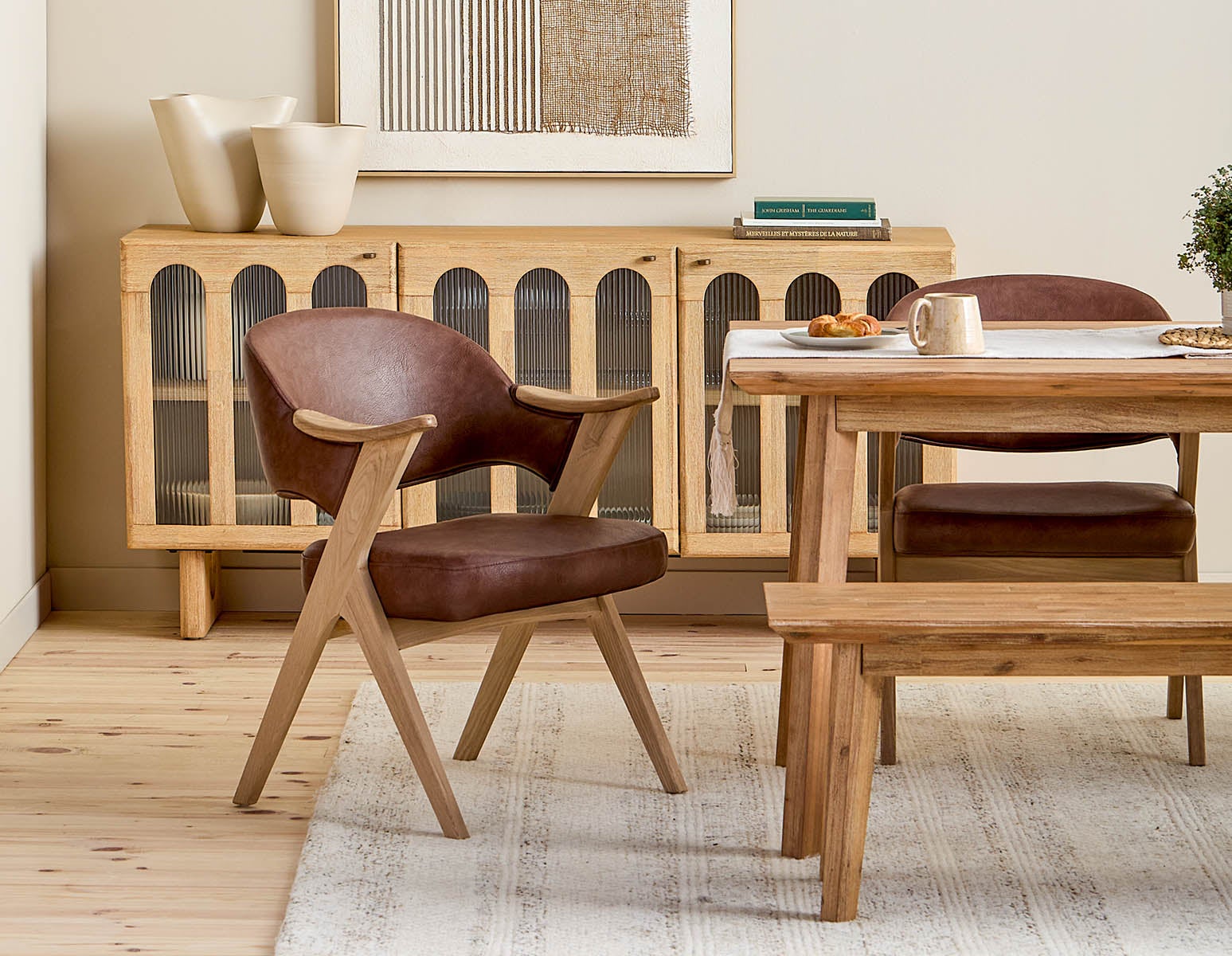 LORENA ash wood dining armchair undefined