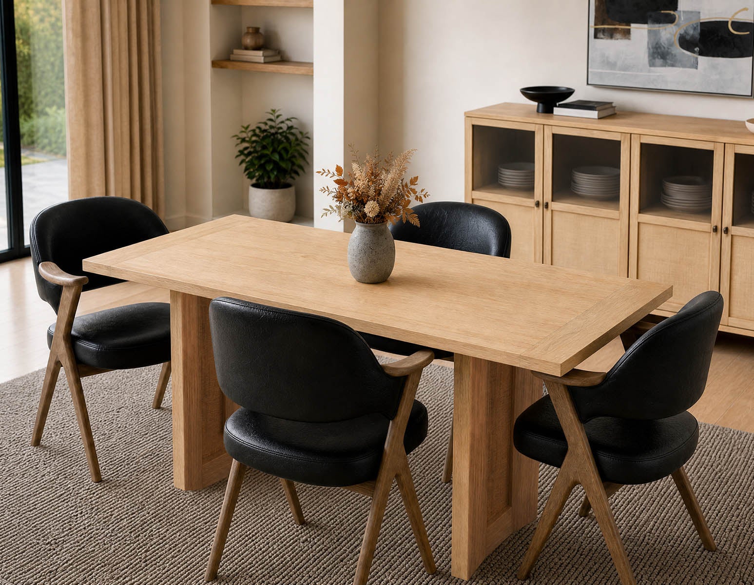 GILLIS table à manger en acacia campagnard moderne 160 cm undefined