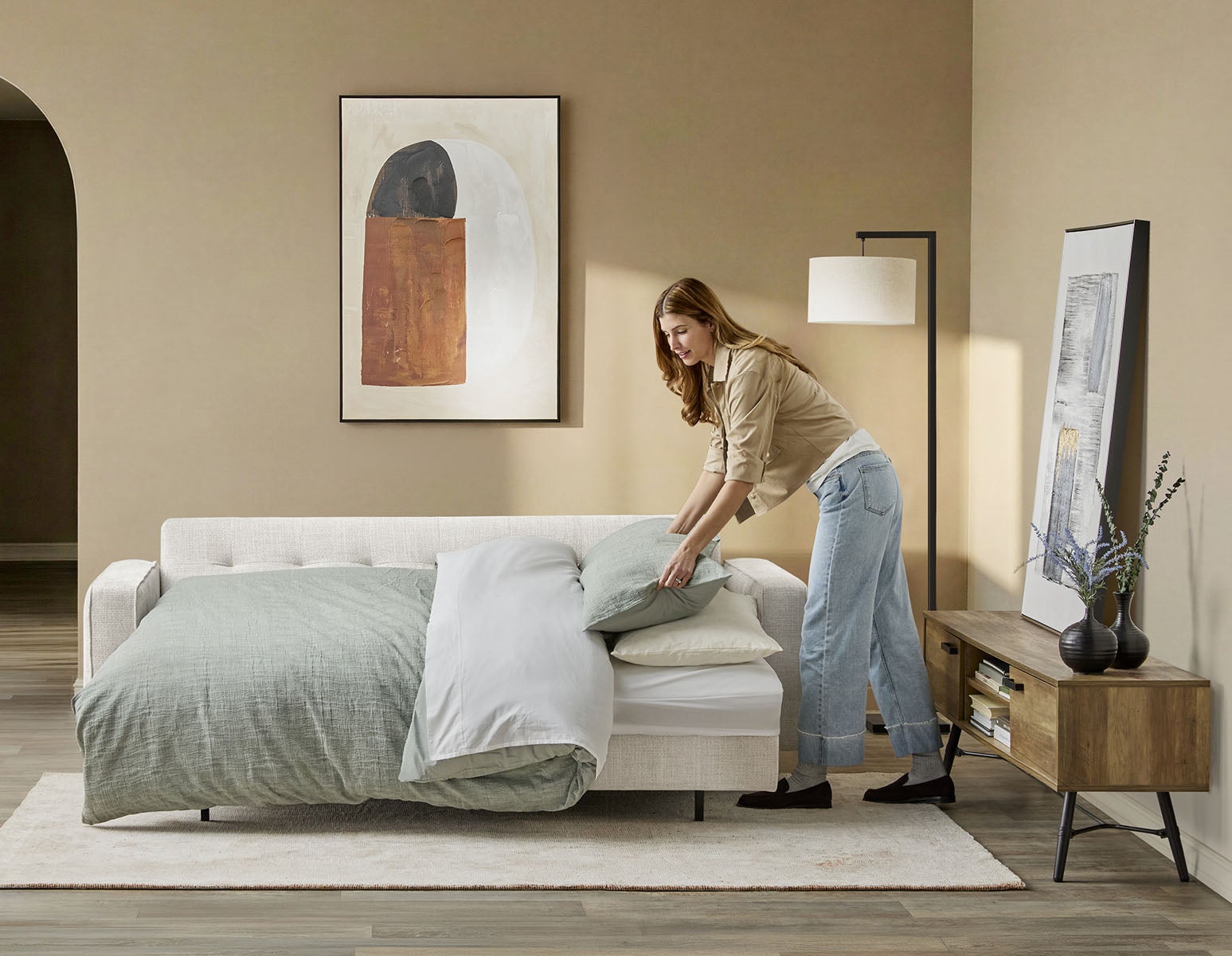 BRAD mid-century modern sofa-bed undefined
