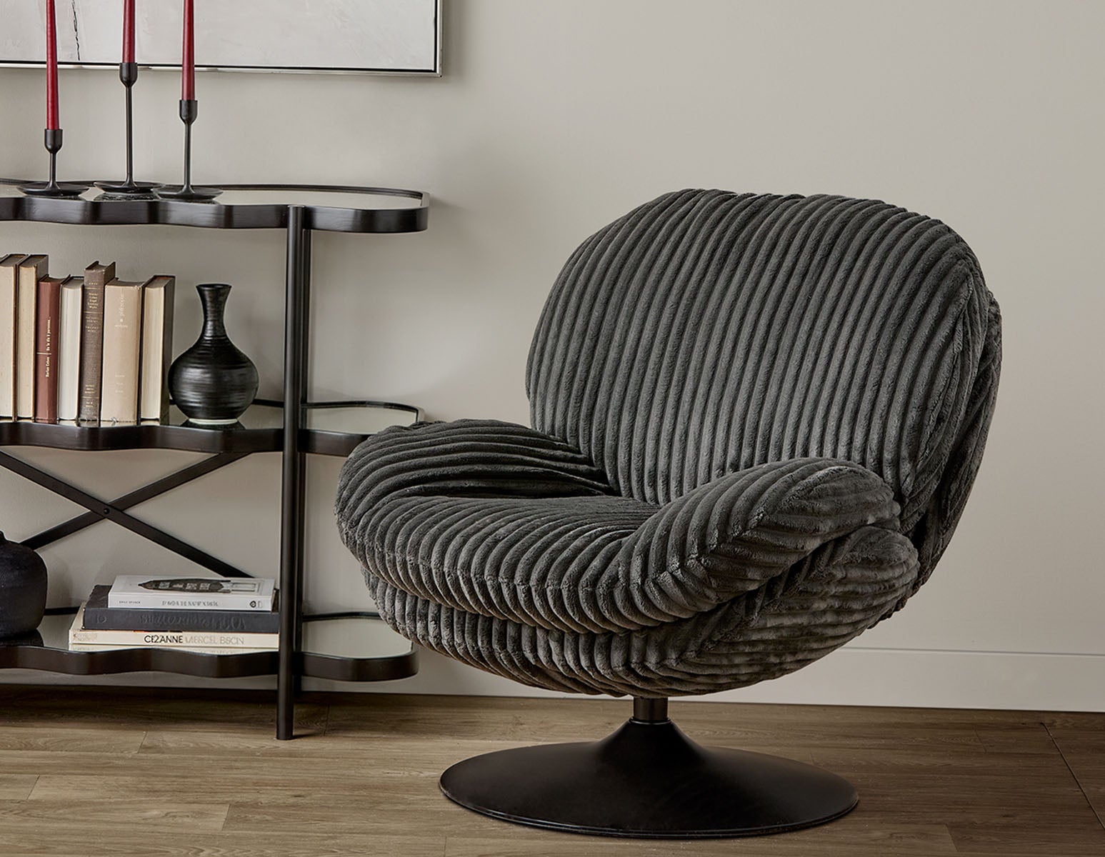 ROUSSEAU chaise d'appoint en velours côtelé undefined