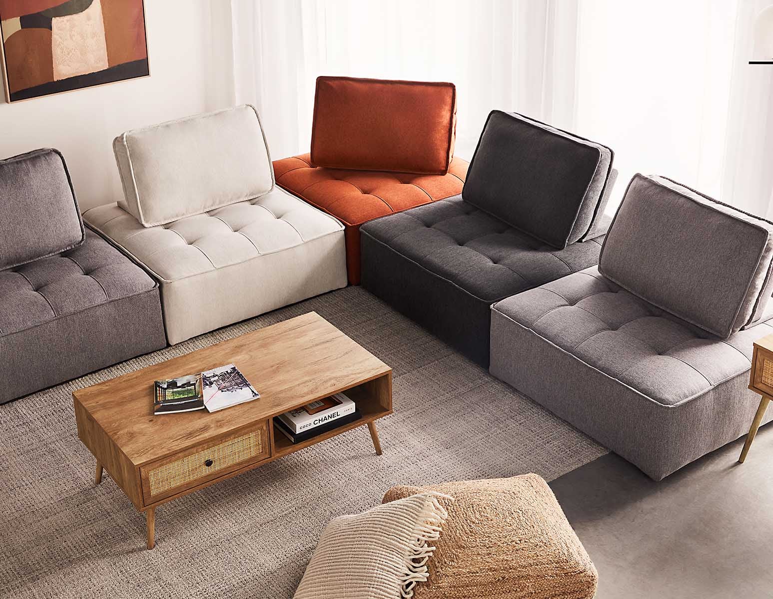 LEON canapé d'angle modulaire moderne s'adapte à votre espace undefined
