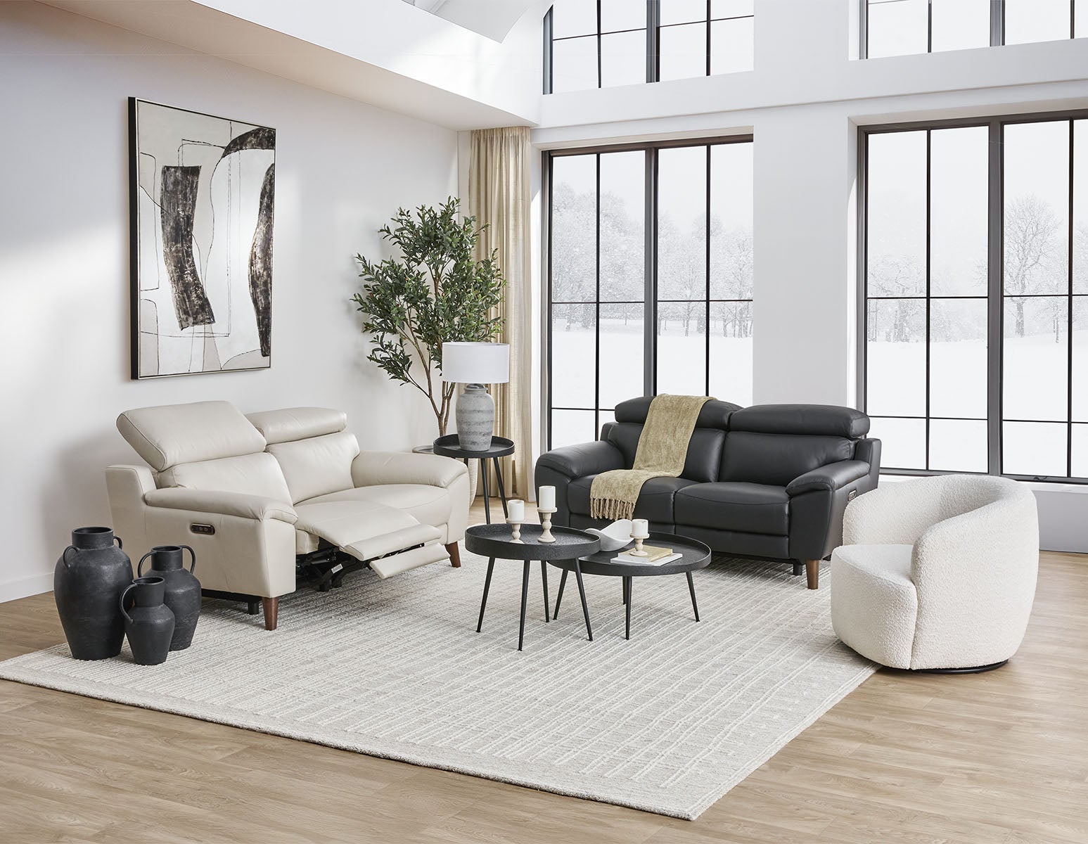 NILLIE causeuse contemporaine 100% cuir inclinable undefined