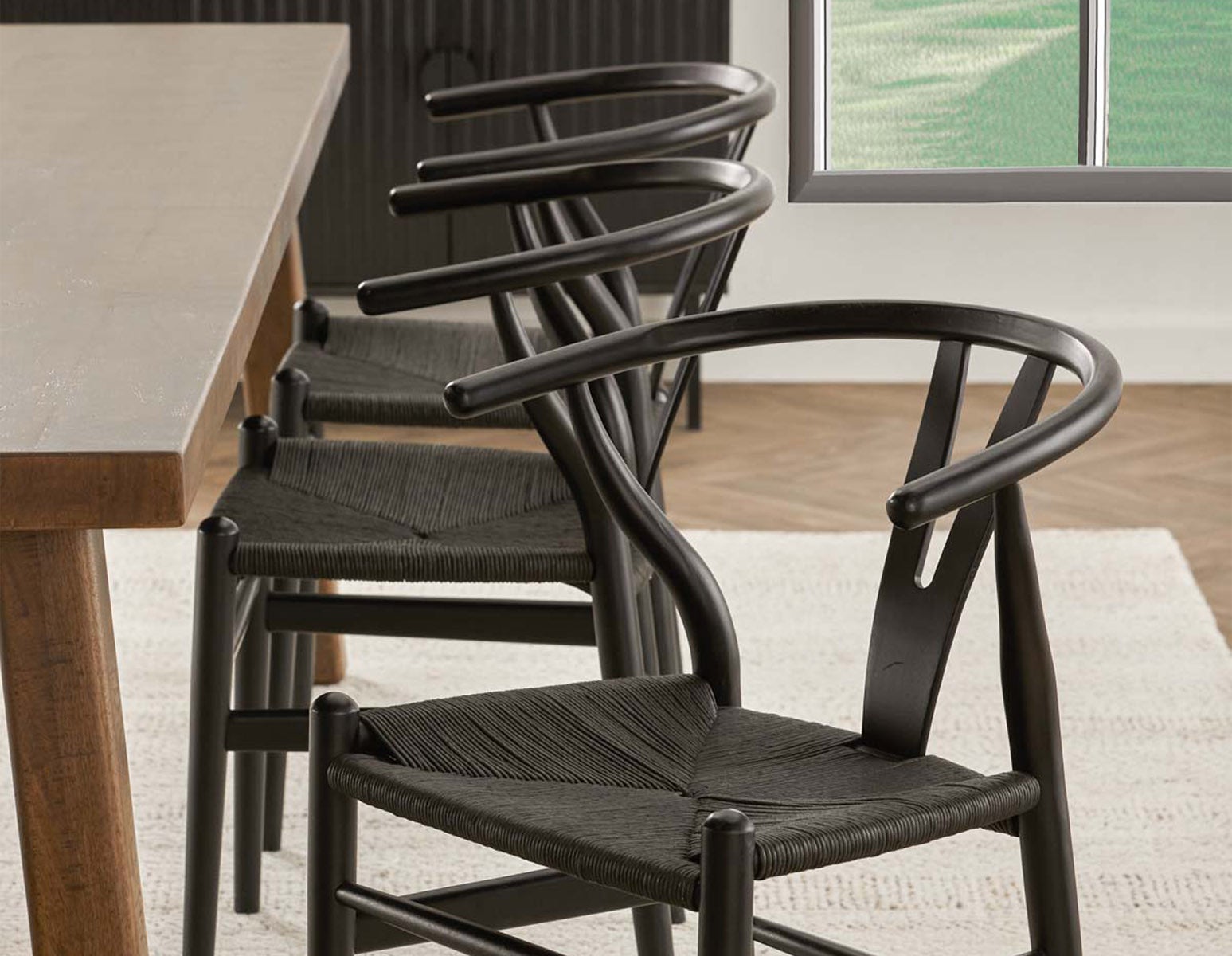 DENMARK chaise de salle à manger en bois d'hêtre et en corde tissée undefined