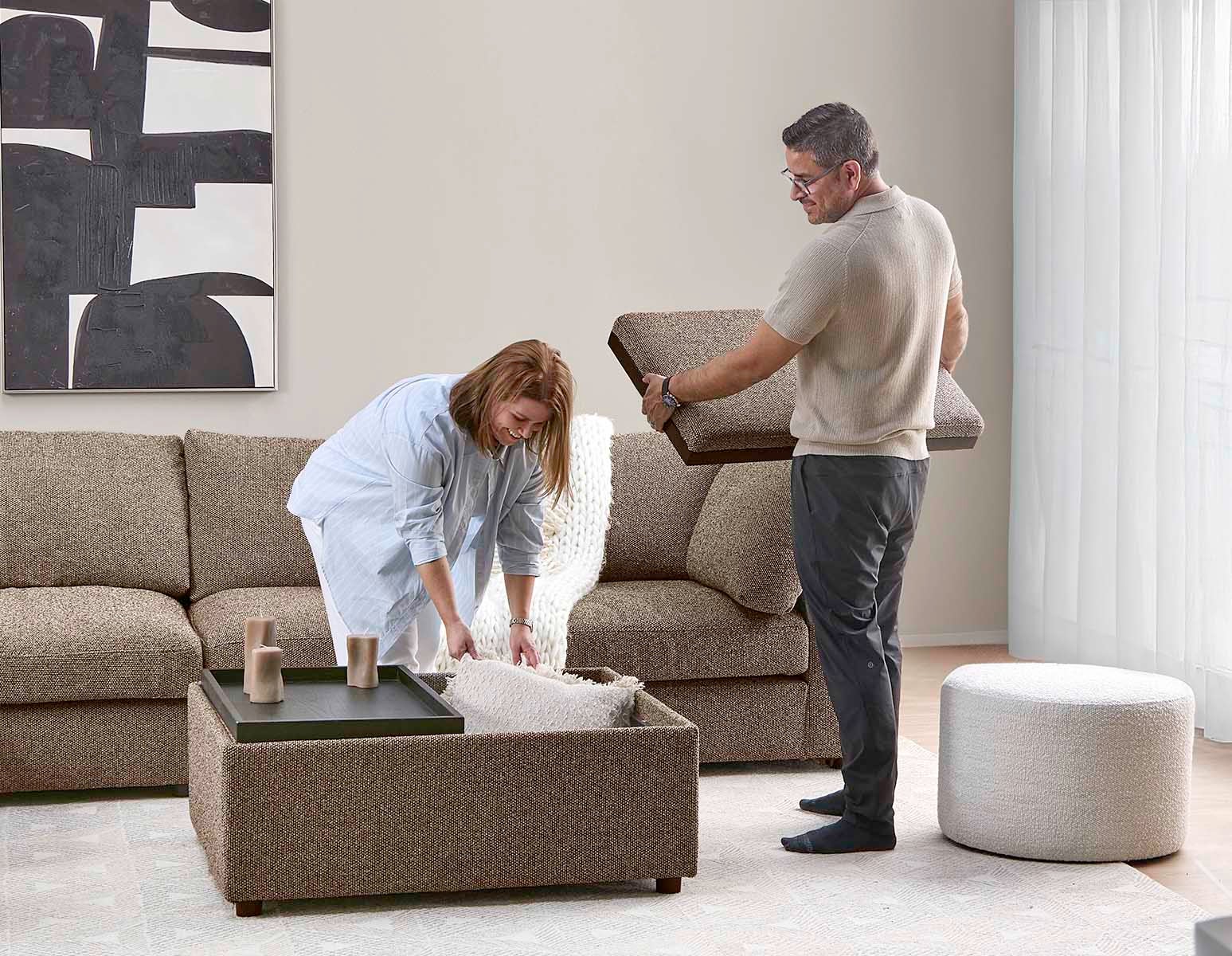 OLISA pouf et table basse contemporain undefined