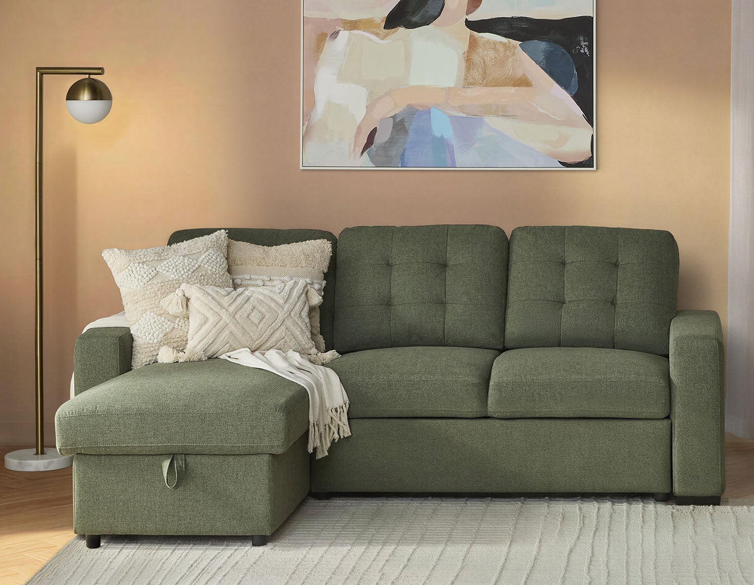 MARNIE contemporary interchangeable sectional sofa-bed with storage undefined