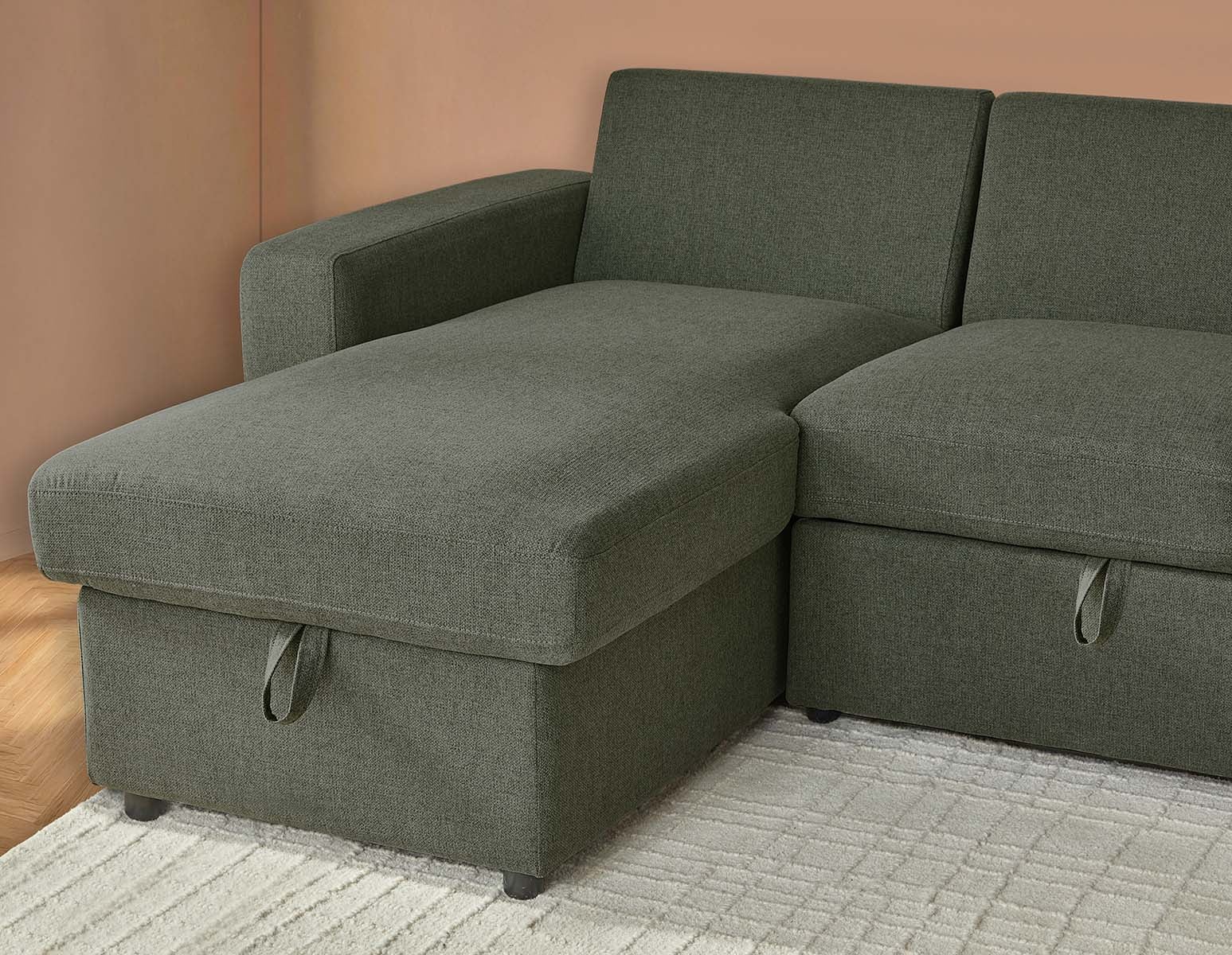 MARNIE contemporary interchangeable sectional sofa-bed with storage undefined