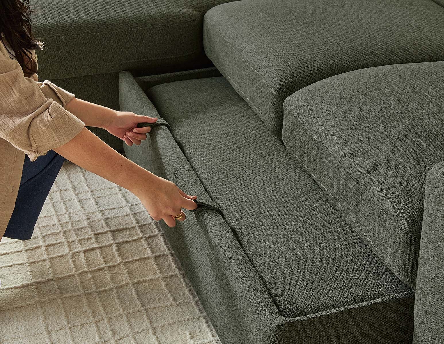 MARNIE contemporary interchangeable sectional sofa-bed with storage undefined