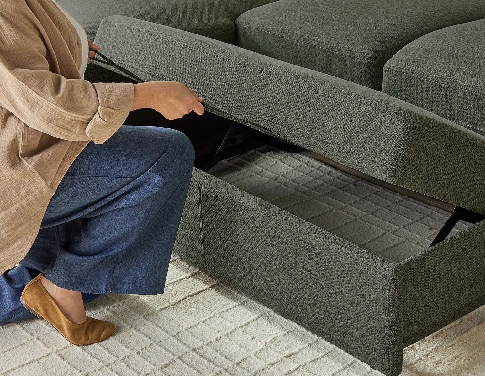 MARNIE contemporary interchangeable sectional sofa-bed with storage undefined