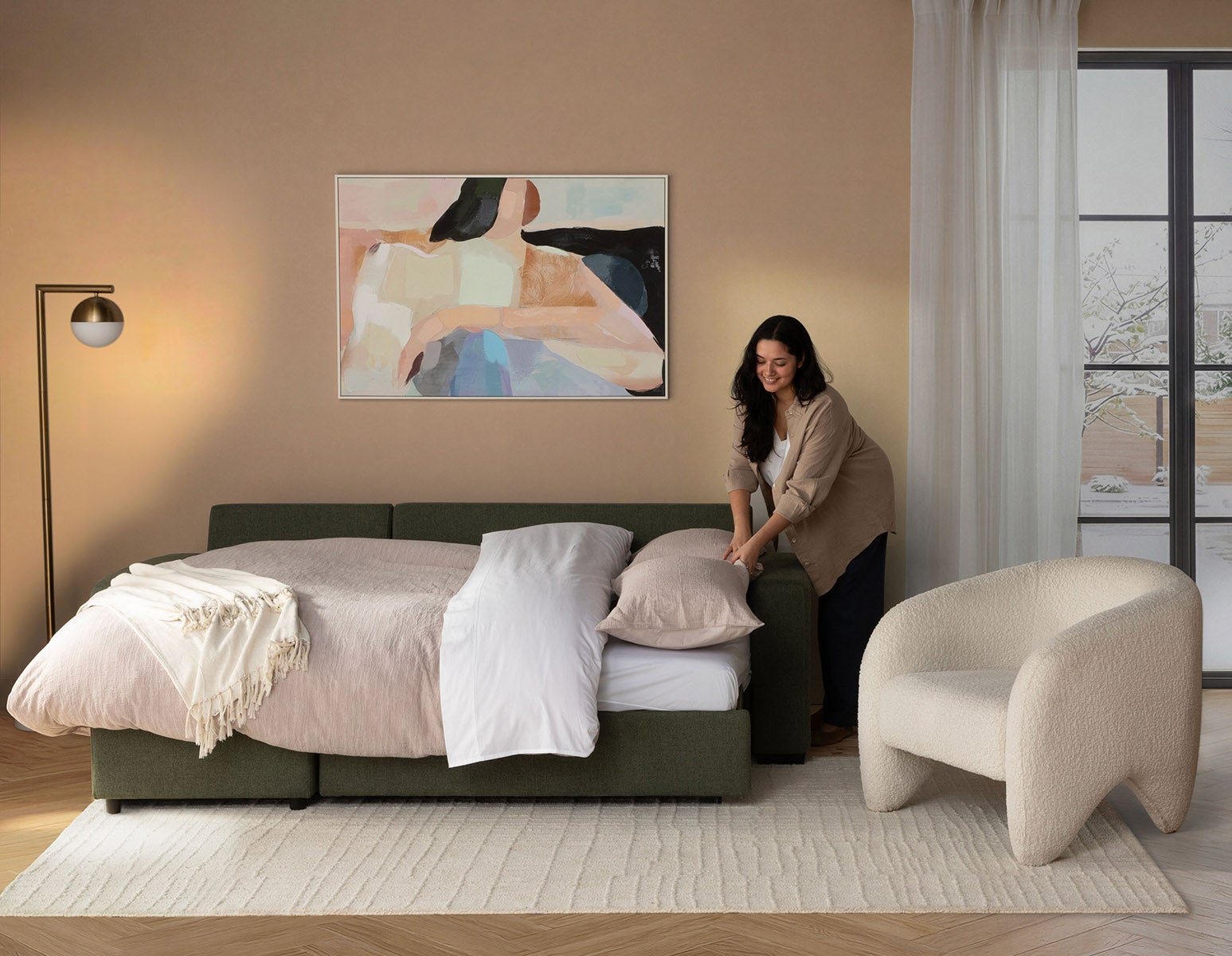 MARNIE contemporary interchangeable sectional sofa-bed with storage undefined