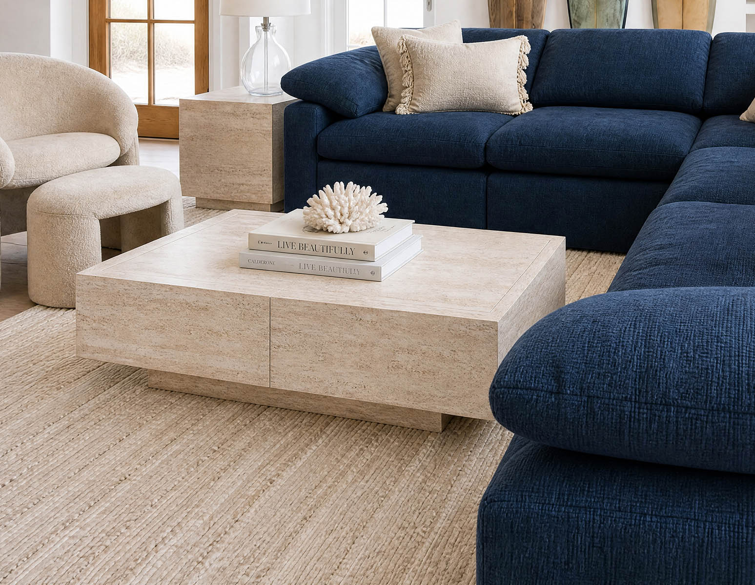 TRAVINE coffee table with storage 118 cm undefined