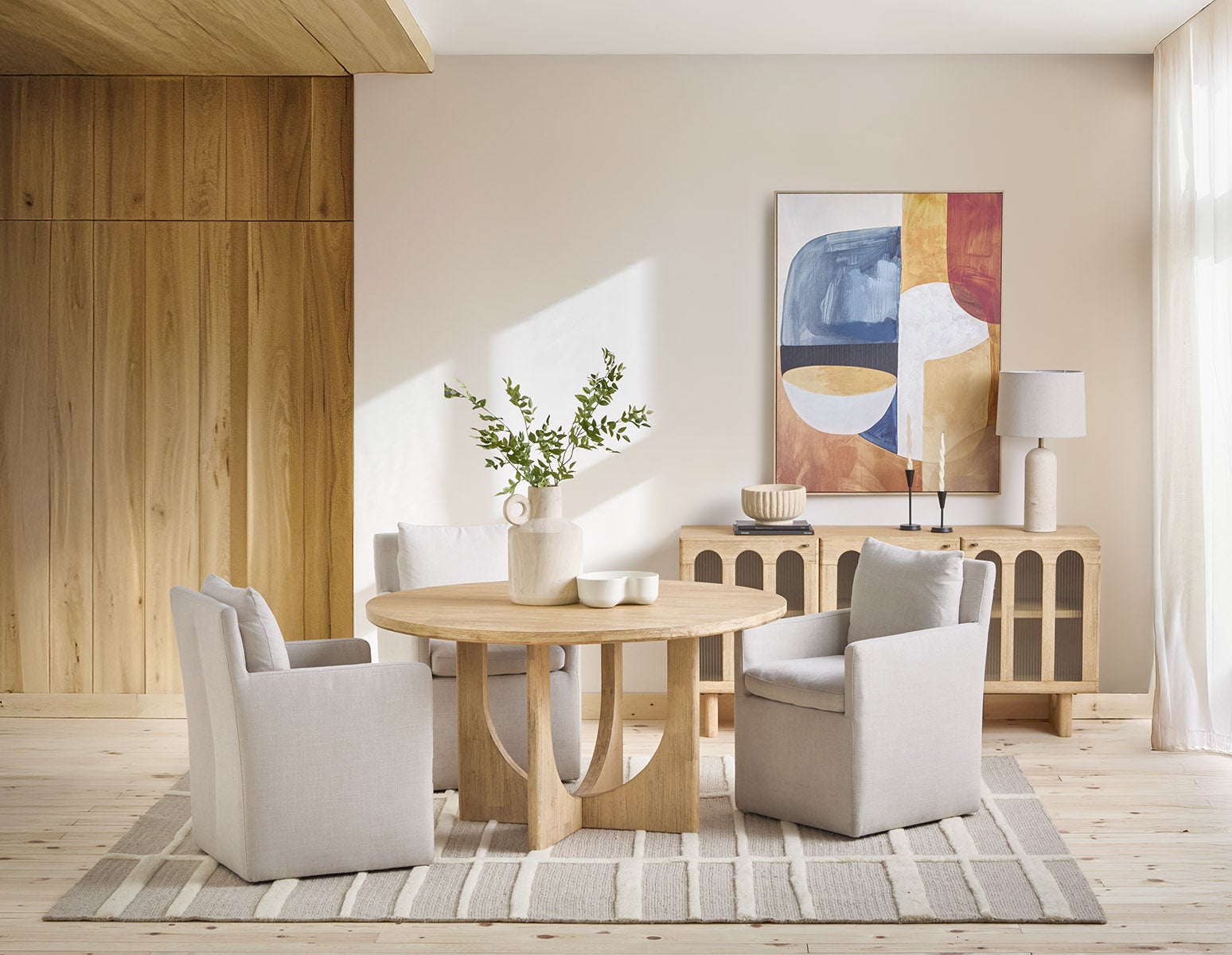 PRIYA round acacia wood dining table 140cm undefined