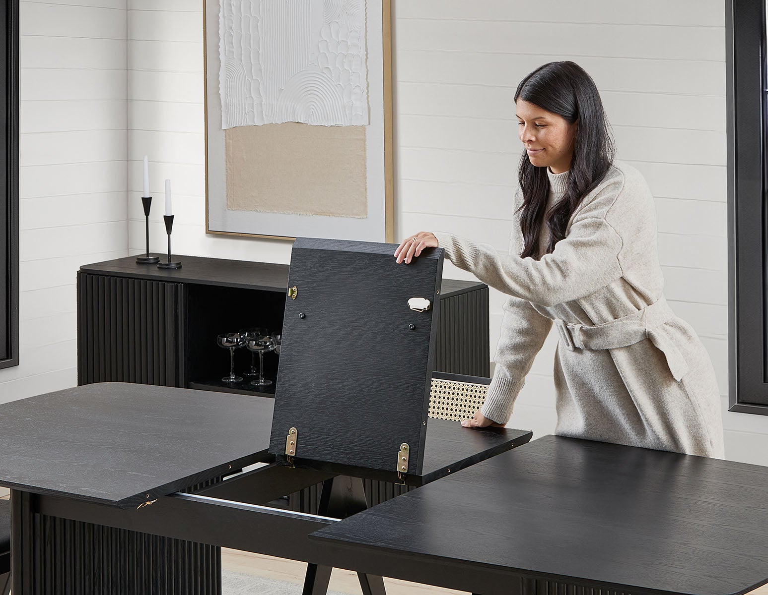 LESTER extendable dining table 180 cm to 220 cm undefined