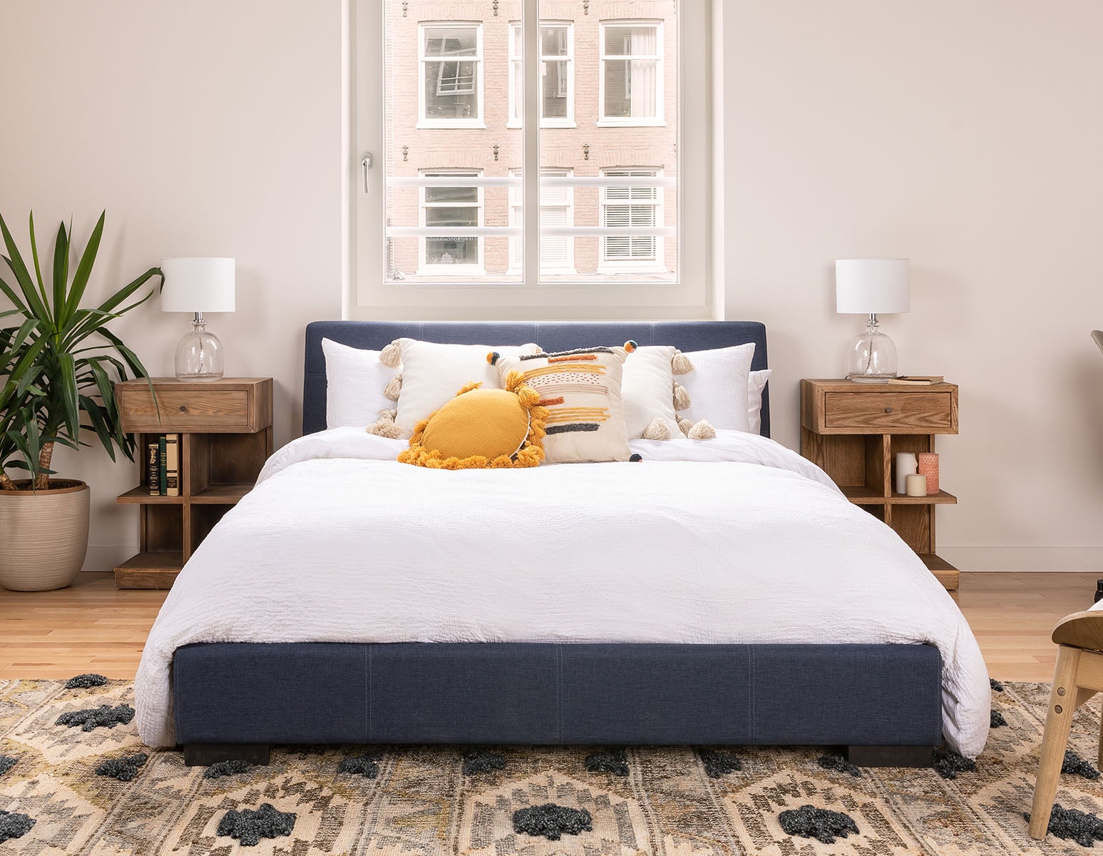 DENICE modern contemporary upholstered queen size bed undefined
