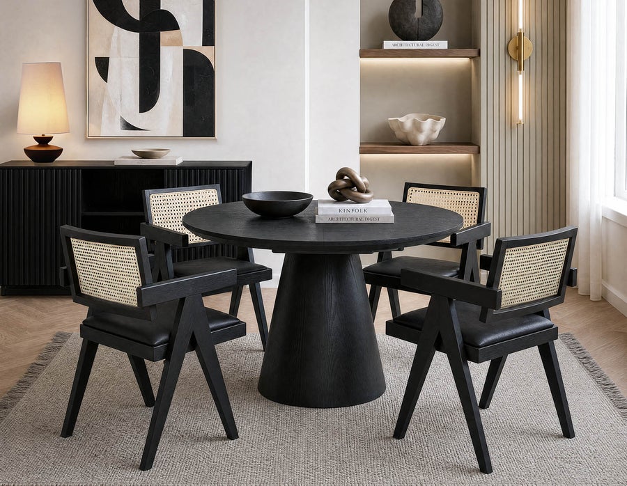 SORENO extendable round dining table 120 to 160 cm undefined