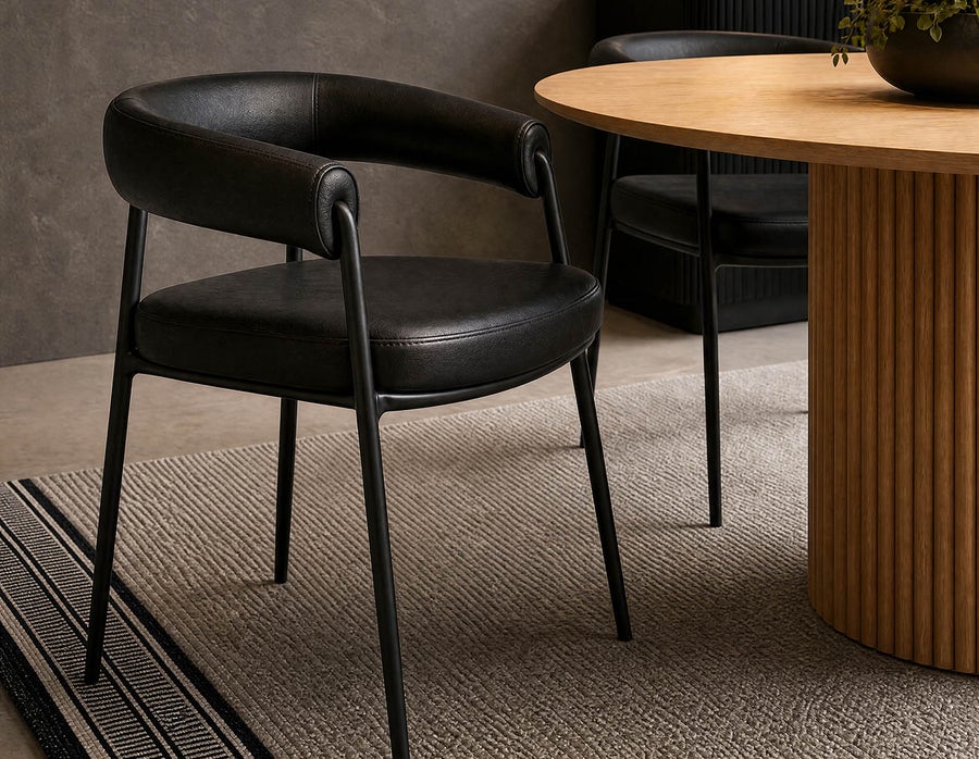 TAURO leatherette chair, brushed frame undefined