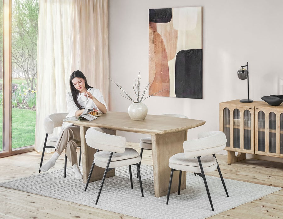 SAHARA solid acacia wood dining table 160 cm undefined