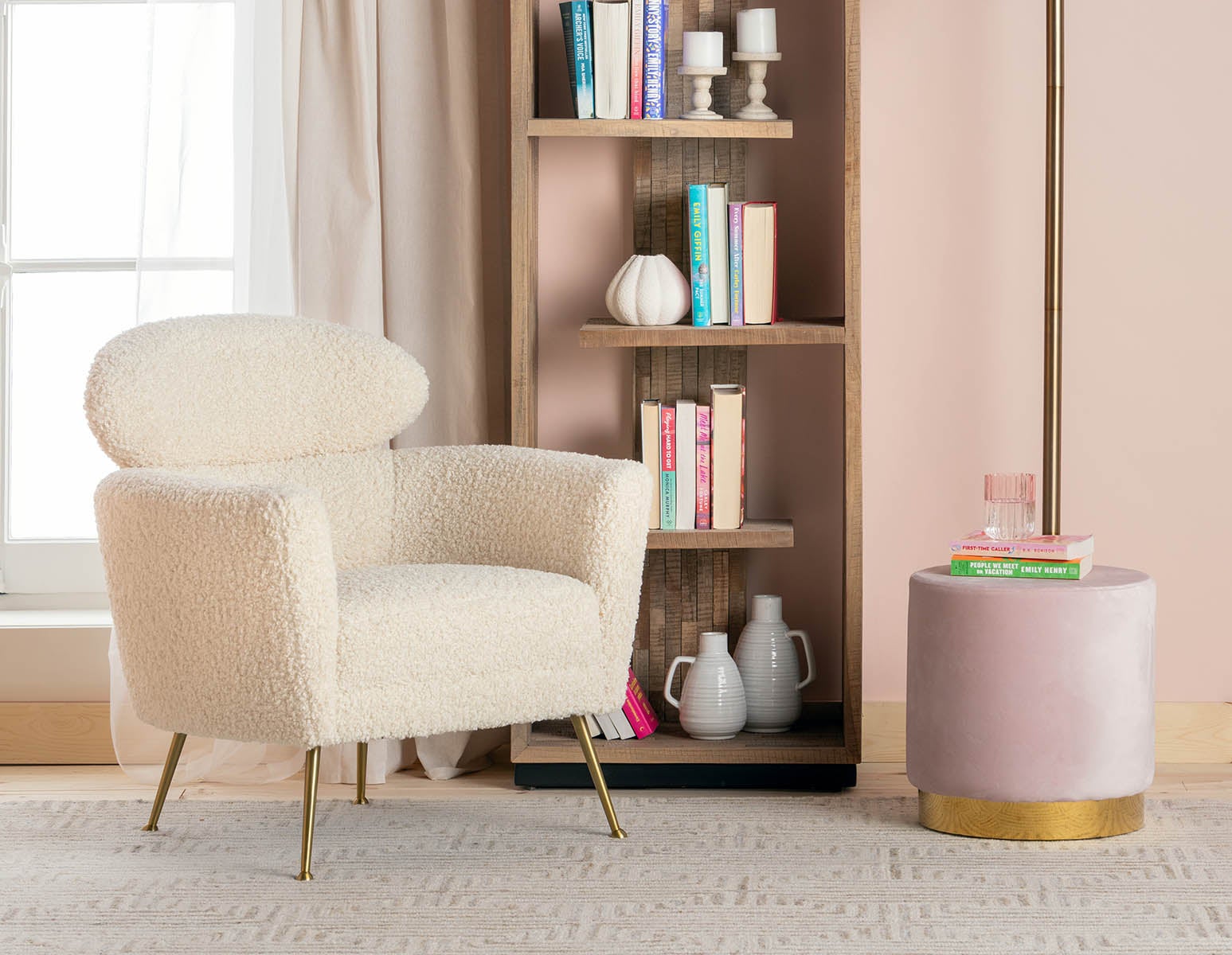 KEIRA velvet ottoman undefined