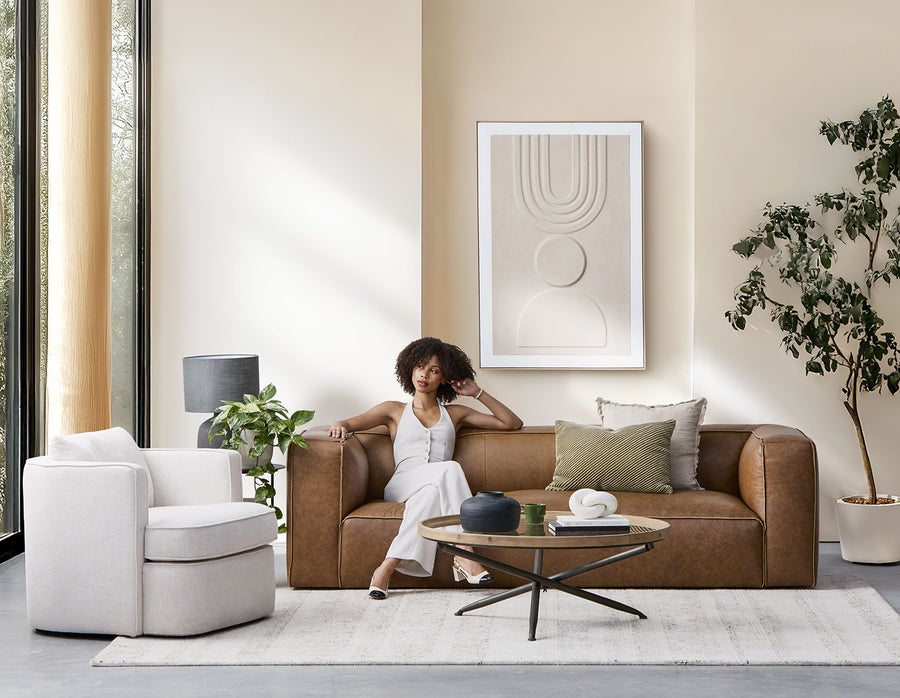 MONTE 100% leather classic 3-seater sofa undefined