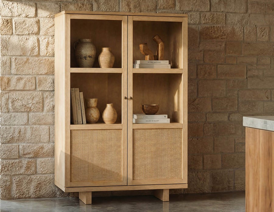 GILLIS modern farmhouse sideboard hutch undefined