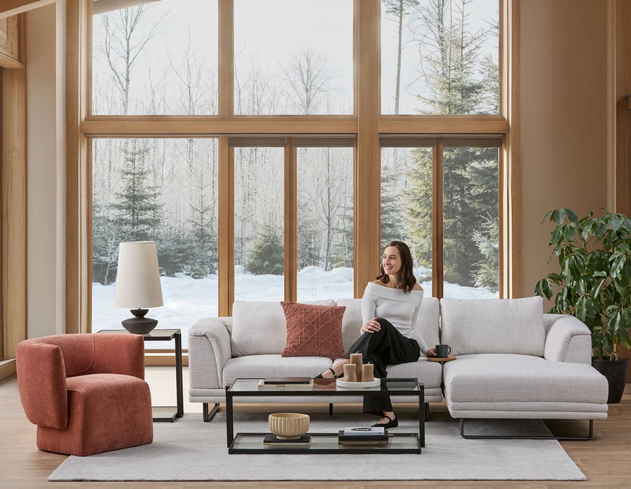 DIEGO modern contemporary sectional-sofa with tray undefined