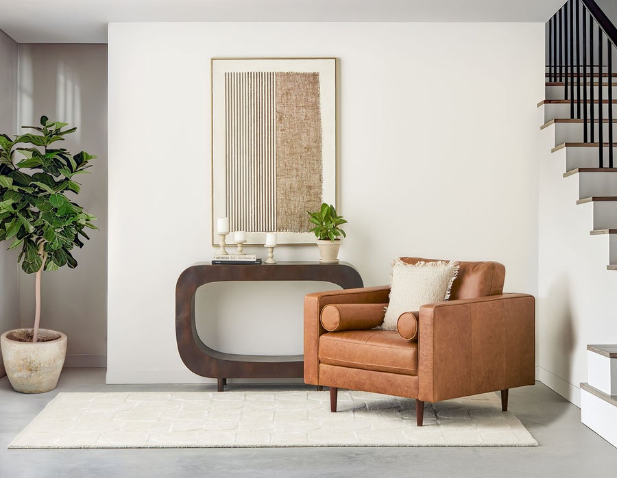 KINSEY 100% leather armchair undefined