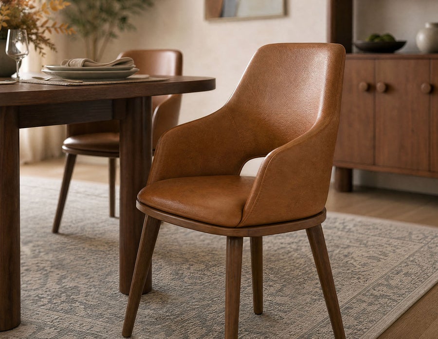 VITTA 100% leather modern contemporary dining chair undefined