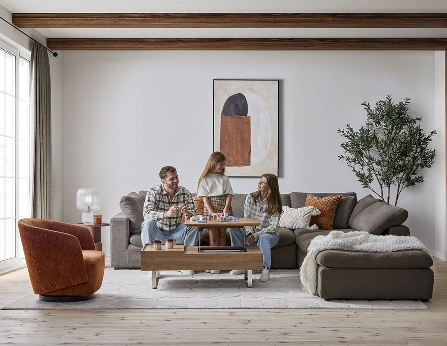 EVO walnut veneer lift-top storage coffee table 120 cm undefined