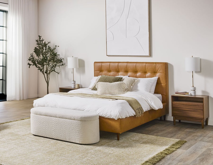 KINSEY leather queen size bed undefined