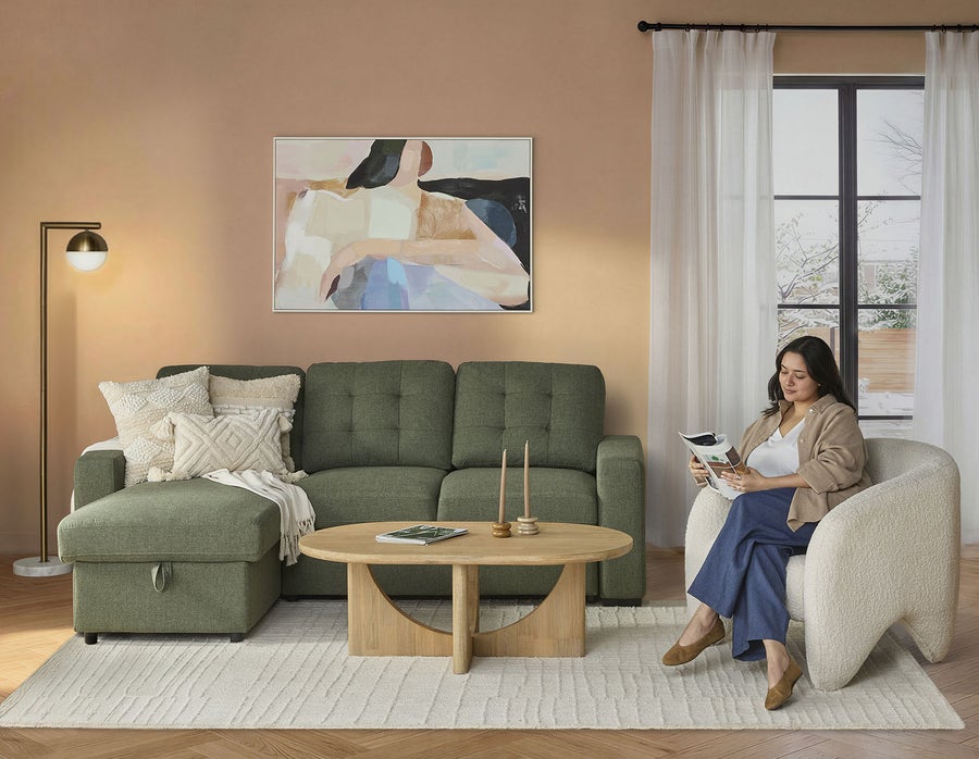 MARNIE contemporary interchangeable sectional sofa-bed with storage undefined