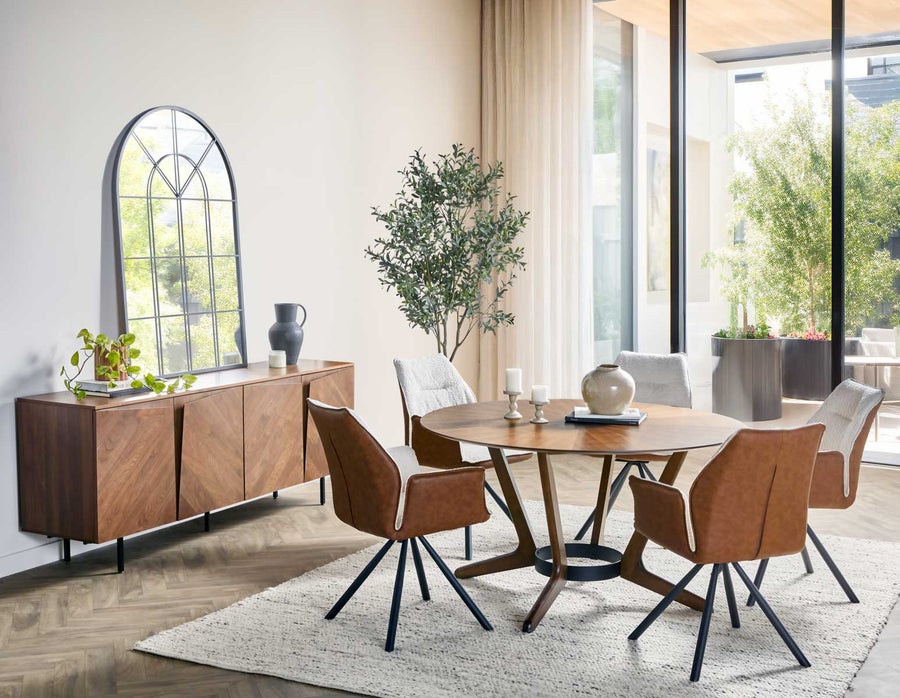 MORELLA table à manger 137 cm ronde moderne du milieu du siècle undefined