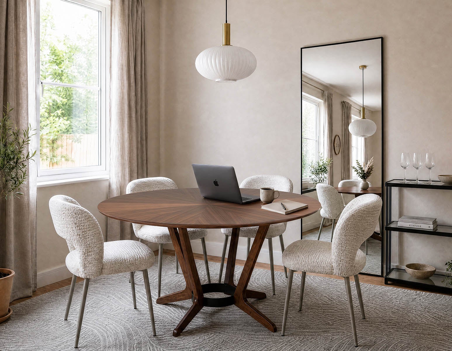 MORELLA table à manger 137 cm ronde moderne du milieu du siècle undefined