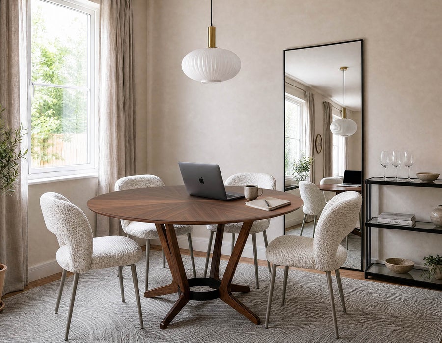 MORELLA mid-century modern 137 cm round dining table undefined