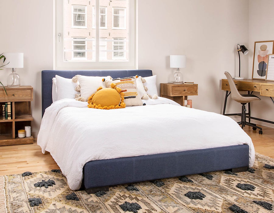 DENICE modern contemporary upholstered queen size bed undefined