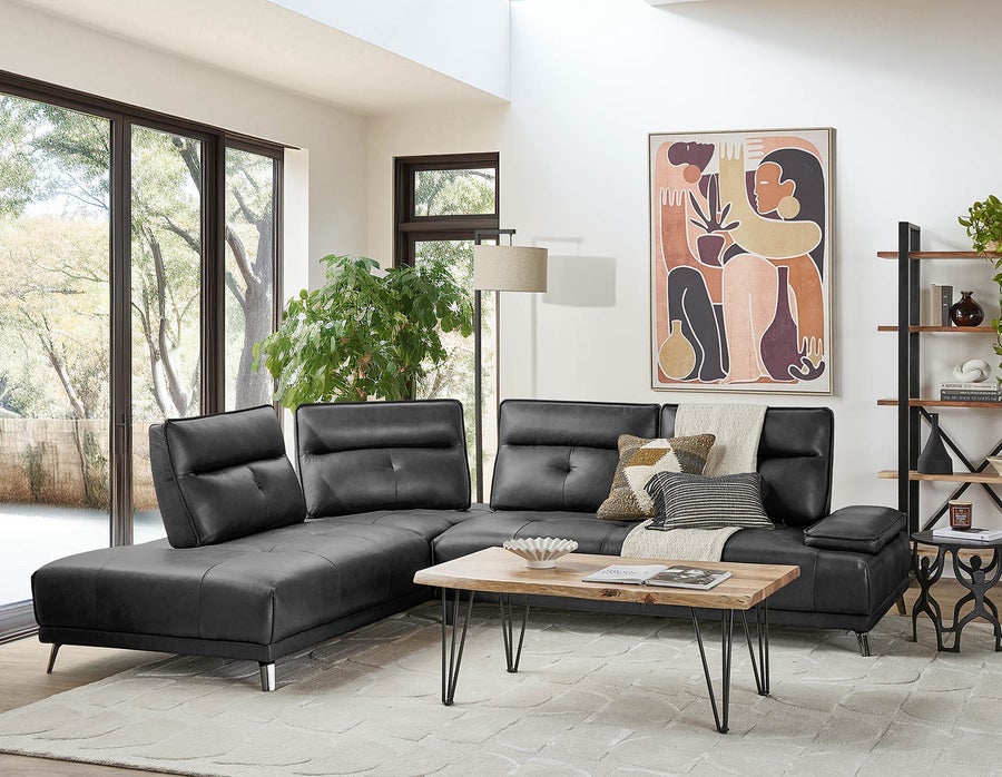 ANGKOR left-facing leather sectional sofa undefined