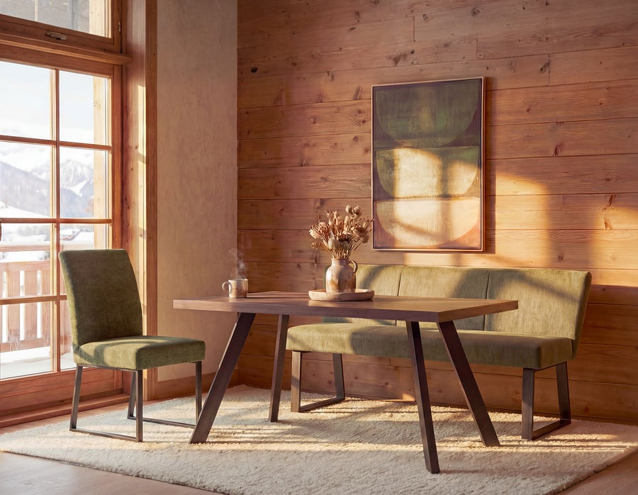 JASON industrial-modern dining bench with backrest undefined